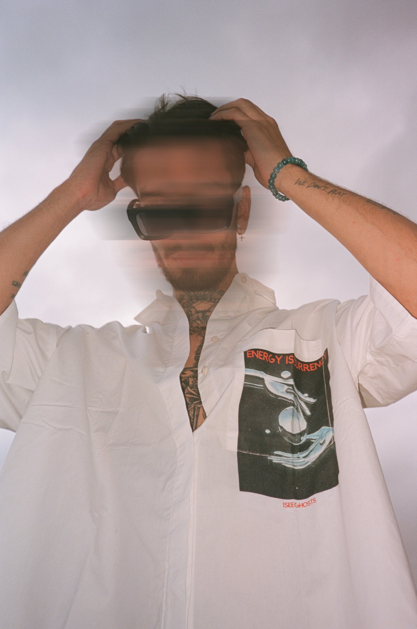 Iseeghosts unisex onesize cotton shirt energy is currency bali sustainable brand